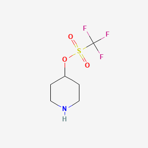 molecular formula C6H10F3NO3S B11878038 Piperidin-4-yl trifluoromethanesulfonate 