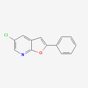 molecular formula C13H8ClNO B11878086 5-Chloro-2-phenylfuro[2,3-b]pyridine 