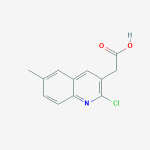 molecular formula C12H10ClNO2 B11878100 2-(2-Chloro-6-methylquinolin-3-yl)acetic acid 