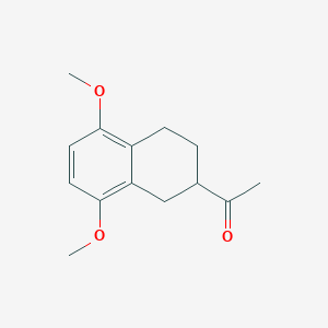 molecular formula C14H18O3 B11878134 Ethanone, 1-(1,2,3,4-tetrahydro-5,8-dimethoxy-2-naphthalenyl)- CAS No. 33654-68-1