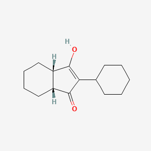 molecular formula C15H22O2 B11878136 Cis-2-cyclohexyl-3-hydroxy-3a,4,5,6,7,7a-hexahydro-1H-inden-1-one 