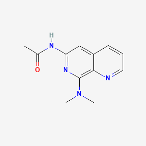 molecular formula C12H14N4O B11878150 Acetamide, N-(8-(dimethylamine)-1,7-naphthyridin-6-yl)- CAS No. 106309-67-5