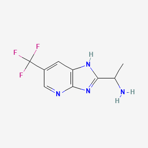 molecular formula C9H9F3N4 B11878159 1-(6-(Trifluoromethyl)-3H-imidazo[4,5-b]pyridin-2-yl)ethanamine CAS No. 1707727-62-5