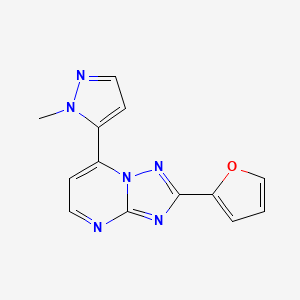 molecular formula C13H10N6O B1187819 2-(furan-2-yl)-7-(1-methyl-1H-pyrazol-5-yl)[1,2,4]triazolo[1,5-a]pyrimidine 