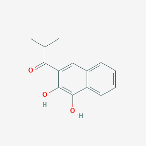 molecular formula C14H14O3 B11878220 1-Propanone, 1-(3,4-dihydroxy-2-naphthalenyl)-2-methyl- CAS No. 61983-12-8