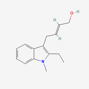 molecular formula C15H19NO B11878228 (E)-4-(2-Ethyl-1-methyl-1H-indol-3-yl)but-2-en-1-ol 