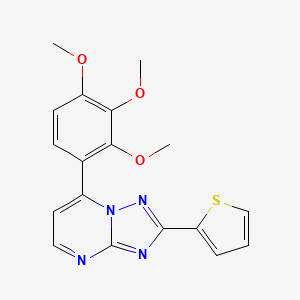 molecular formula C18H16N4O3S B1187823 2-(Thiophen-2-yl)-7-(2,3,4-trimethoxyphenyl)[1,2,4]triazolo[1,5-a]pyrimidine 