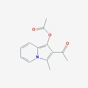 molecular formula C13H13NO3 B11878250 2-Acetyl-3-methylindolizin-1-yl acetate CAS No. 54398-73-1