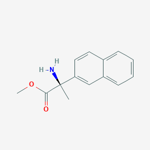 molecular formula C14H15NO2 B11878279 (R)-Methyl 2-amino-2-(naphthalen-2-yl)propanoate 