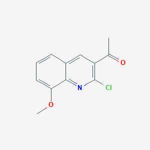 molecular formula C12H10ClNO2 B11878303 1-(2-Chloro-8-methoxyquinolin-3-yl)ethanone 