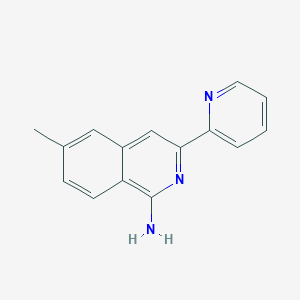 molecular formula C15H13N3 B11878310 6-Methyl-3-(pyridin-2-yl)isoquinolin-1-amine CAS No. 69767-47-1