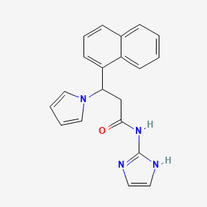molecular formula C20H18N4O B1187833 N-(1H-imidazol-2-yl)-3-(naphthalen-1-yl)-3-(1H-pyrrol-1-yl)propanamide 