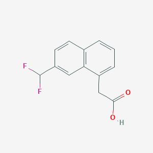 molecular formula C13H10F2O2 B11878343 2-(Difluoromethyl)naphthalene-8-acetic acid 