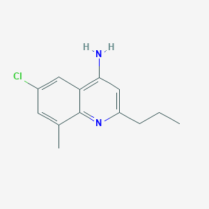 molecular formula C13H15ClN2 B11878351 6-Chloro-8-methyl-2-propylquinolin-4-amine CAS No. 1189107-43-4