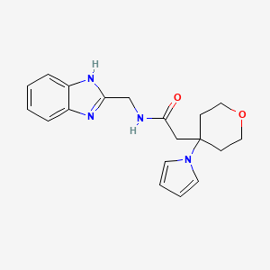 molecular formula C19H22N4O2 B1187836 N-(1H-benzimidazol-2-ylmethyl)-2-[4-(1H-pyrrol-1-yl)tetrahydro-2H-pyran-4-yl]acetamide 
