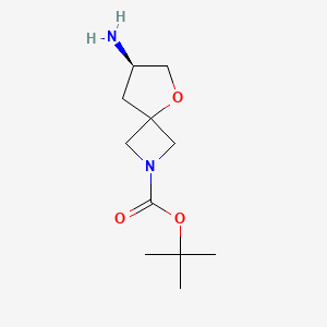 molecular formula C11H20N2O3 B11878391 tert-Butyl (7R)-7-amino-5-oxa-2-azaspiro[3.4]octane-2-carboxylate 