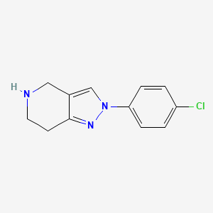 molecular formula C12H12ClN3 B11878420 2-(4-Chlorophenyl)-4,5,6,7-tetrahydro-2H-pyrazolo[4,3-c]pyridine 