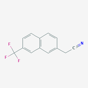 molecular formula C13H8F3N B11878437 2-(Trifluoromethyl)naphthalene-7-acetonitrile 