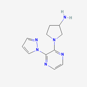 1-(3-(1H-Pyrazol-1-yl)pyrazin-2-yl)pyrrolidin-3-amine