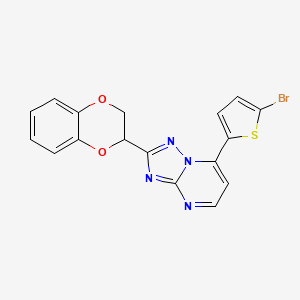 molecular formula C17H11BrN4O2S B1187847 7-(5-Bromothiophen-2-yl)-2-(2,3-dihydro-1,4-benzodioxin-2-yl)[1,2,4]triazolo[1,5-a]pyrimidine 