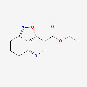 molecular formula C12H12N2O3 B11878482 Ethyl 7,8-dihydro-6H-isoxazolo[5,4,3-de]quinoline-3-carboxylate CAS No. 82419-95-2