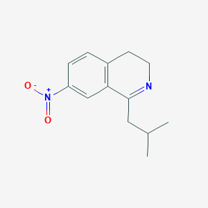 molecular formula C13H16N2O2 B11878527 Isoquinoline, 3,4-dihydro-1-(2-methylpropyl)-7-nitro- CAS No. 653604-59-2