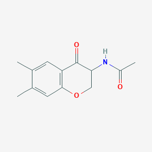 molecular formula C13H15NO3 B11878531 Acetamide, N-(3,4-dihydro-6,7-dimethyl-4-oxo-2H-1-benzopyran-3-yl)- CAS No. 54444-54-1