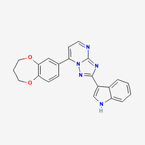 molecular formula C22H17N5O2 B1187854 7-(3,4-dihydro-2H-1,5-benzodioxepin-7-yl)-2-(1H-indol-3-yl)[1,2,4]triazolo[1,5-a]pyrimidine 