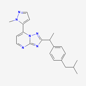 molecular formula C21H24N6 B1187857 2-{1-[4-(2-methylpropyl)phenyl]ethyl}-7-(1-methyl-1H-pyrazol-5-yl)[1,2,4]triazolo[1,5-a]pyrimidine 