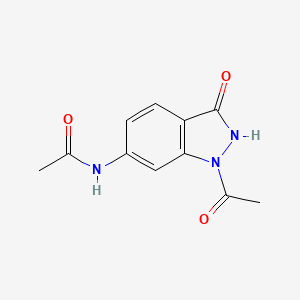 molecular formula C11H11N3O3 B11878679 N-(1-Acetyl-3-oxo-2,3-dihydro-1H-indazol-6-yl)acetamide CAS No. 62807-51-6