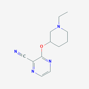 molecular formula C12H16N4O B11878717 3-((1-Ethylpiperidin-3-yl)oxy)pyrazine-2-carbonitrile 