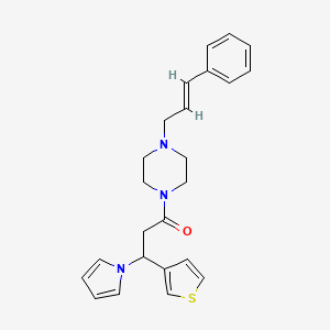 molecular formula C24H27N3OS B1187874 1-{4-[(2E)-3-phenylprop-2-en-1-yl]piperazin-1-yl}-3-(1H-pyrrol-1-yl)-3-(thiophen-3-yl)propan-1-one 