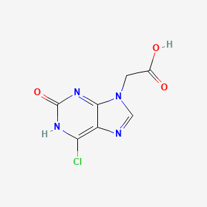 molecular formula C7H5ClN4O3 B11878777 (6-Chloro-2-oxo-1,2-dihydro-9H-purin-9-yl)acetic acid CAS No. 672961-85-2