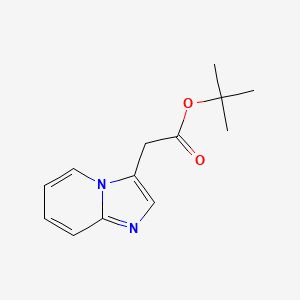 molecular formula C13H16N2O2 B11878782 tert-Butyl 2-(imidazo[1,2-a]pyridin-3-yl)acetate 