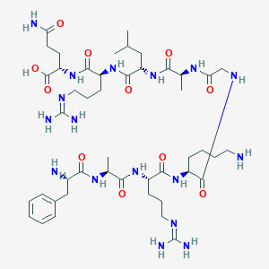 molecular formula C46H79N17O11 B118788 H-Phe-Ala-Arg-Lys-Gly-Ala-Leu-Arg-Gln-OH CAS No. 150626-45-2