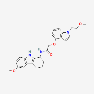 molecular formula C26H29N3O4 B1187882 2-{[1-(2-methoxyethyl)-1H-indol-4-yl]oxy}-N-(6-methoxy-2,3,4,9-tetrahydro-1H-carbazol-1-yl)acetamide 