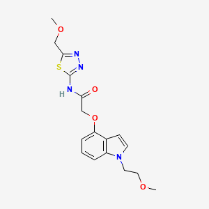 2-{[1-(2-methoxyethyl)-1H-indol-4-yl]oxy}-N-[5-(methoxymethyl)-1,3,4-thiadiazol-2-yl]acetamide