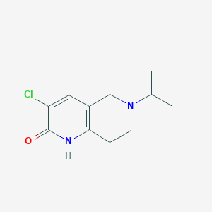 molecular formula C11H15ClN2O B11878840 3-Chloro-6-isopropyl-5,6,7,8-tetrahydro-1,6-naphthyridin-2(1H)-one 