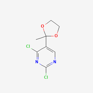 molecular formula C8H8Cl2N2O2 B11878895 2,4-Dichloro-5-(2-methyl-1,3-dioxolan-2-yl)pyrimidine 