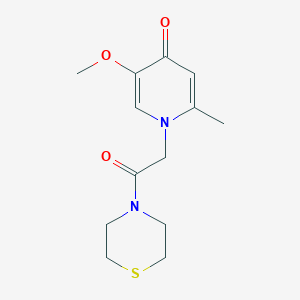 5-methoxy-2-methyl-1-[2-oxo-2-(thiomorpholin-4-yl)ethyl]pyridin-4(1H)-one