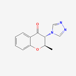 molecular formula C12H11N3O2 B11878923 (2R,3R)-2-Methyl-3-(4H-1,2,4-triazol-4-yl)chroman-4-one 