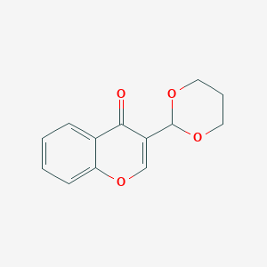 molecular formula C13H12O4 B11878924 3-(1,3-Dioxan-2-yl)-4H-chromen-4-one CAS No. 88021-75-4