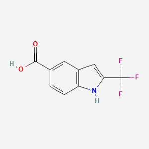 molecular formula C10H6F3NO2 B11878957 2-(Trifluoromethyl)-1H-indole-5-carboxylic acid 