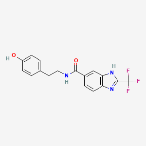 N-[2-(4-hydroxyphenyl)ethyl]-2-(trifluoromethyl)-1H-benzimidazole-6-carboxamide