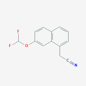 molecular formula C13H9F2NO B11879044 2-(Difluoromethoxy)naphthalene-8-acetonitrile 