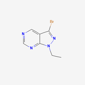 molecular formula C7H7BrN4 B11879077 3-Bromo-1-ethyl-1H-pyrazolo[3,4-d]pyrimidine 