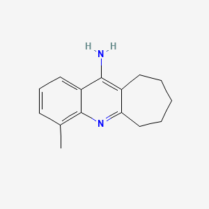 molecular formula C15H18N2 B11879101 6H-CYCLOHEPTA(b)QUINOLINE, 7,8,9,10-TETRAHYDRO-11-AMINO-4-METHYL- CAS No. 5778-88-1