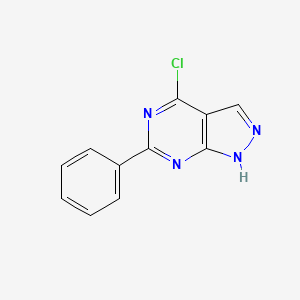 molecular formula C11H7ClN4 B11879128 4-Chloro-6-phenyl-1H-pyrazolo[3,4-d]pyrimidine CAS No. 30129-52-3