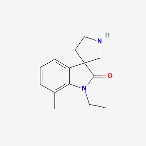 molecular formula C14H18N2O B11879205 1-Ethyl-7-methylspiro[indoline-3,3'-pyrrolidin]-2-one 