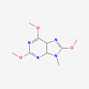 molecular formula C9H14N4O3 B11879239 2,6,8-Trimethoxy-9-methyl-5,9-dihydro-4H-purine 